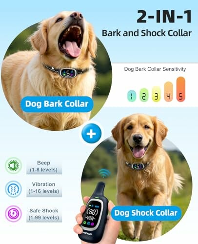 AIKEEP 2-in-1 Dog Shock Collar