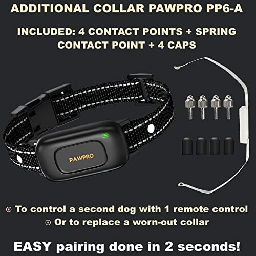 Pawpro additional dog collar with contact points and caps.